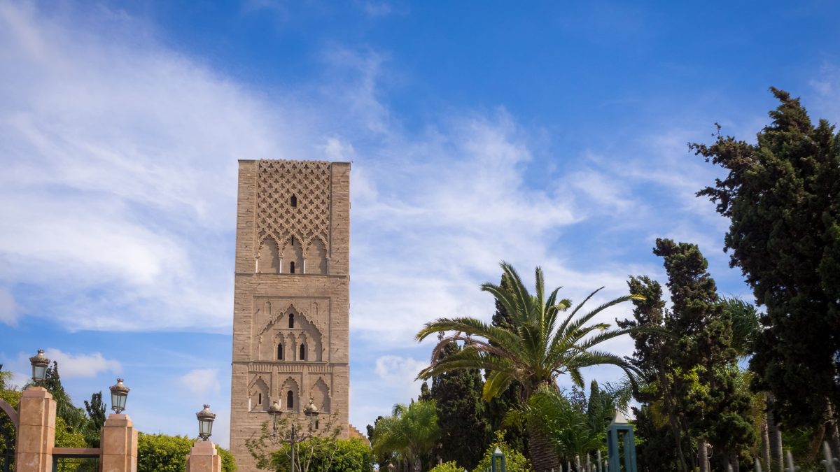 Beautiful shot of the Hassan Tower in Rabat, Morocco