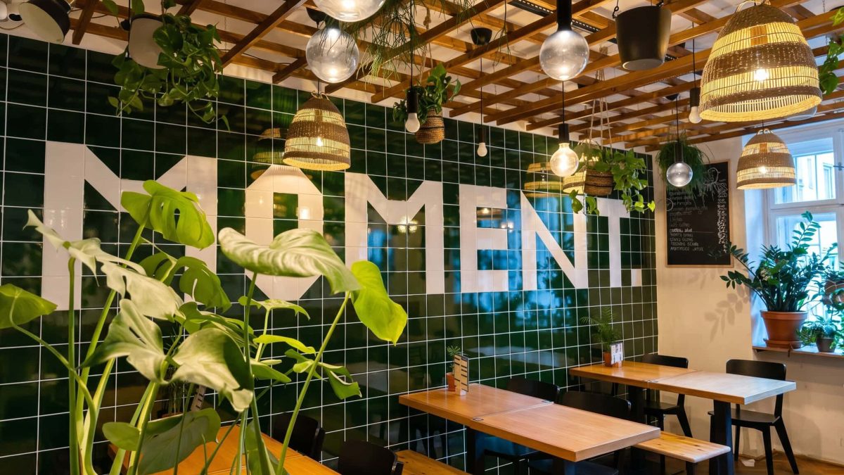 Assiette végétarienne colorée servie dans un restaurant végétarien